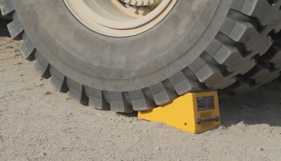 Lightweight wheel chocks for haul trucks & large vehicles